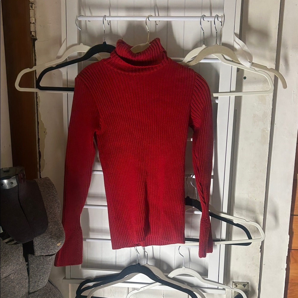 Vintage Red Turtleneck Sweater